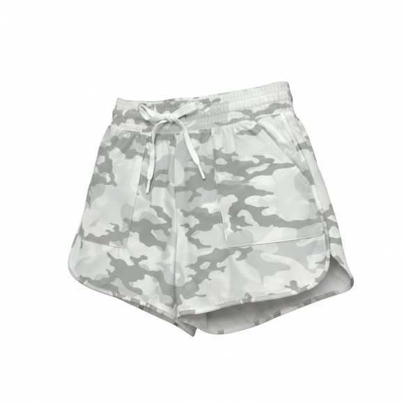 Athletic Works Pants - Athletic Works Womens Camo Print Dolphin Lined Shorts Grey White Small